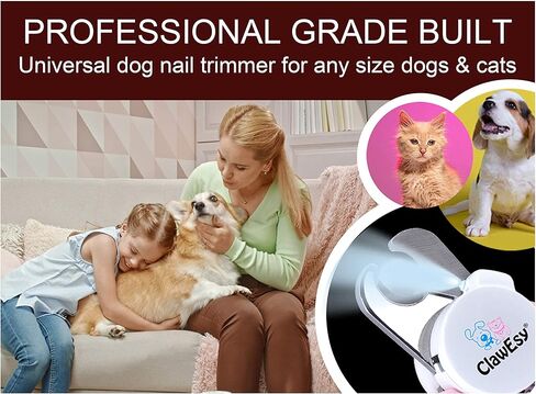 ماكينة قص أظافر الكلاب مع ضوء LED فائق السطوع لسلالة الدم، أداة تشذيب أظافر الحيوانات الأليفة من الفولاذ المقاوم للصدأ مع واقي أمان، مقبض مريح، مبرد أظافر مجاني من أجل حلاقة ناعمة وسهلة. الكلاب والقطط (وردي) in Kuwait