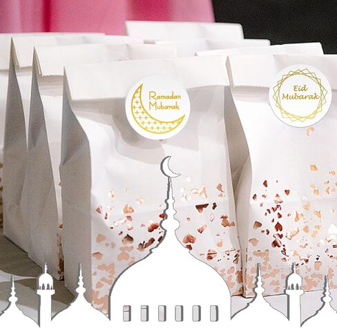 600 قطعة من ملصقات رمضان كريم، ملصقات مستديرة 1.5 انش، ملصقات عيد مبارك ذاتية اللصق، ملصقات رمضان مبارك لهدايا العيد والشنط والبطاقات والاظرف وديكورات رمضان in Kuwait