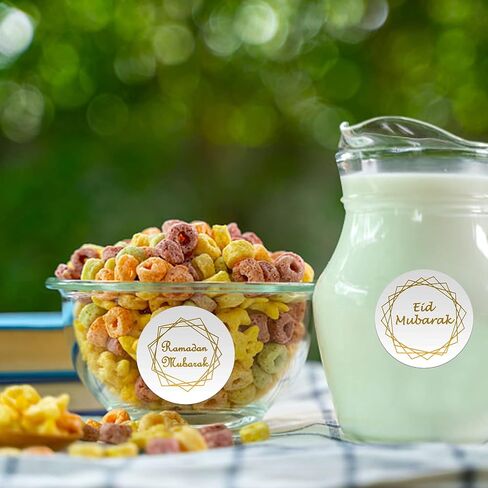 600 قطعة من ملصقات رمضان كريم، ملصقات مستديرة 1.5 انش، ملصقات عيد مبارك ذاتية اللصق، ملصقات رمضان مبارك لهدايا العيد والشنط والبطاقات والاظرف وديكورات رمضان in Kuwait