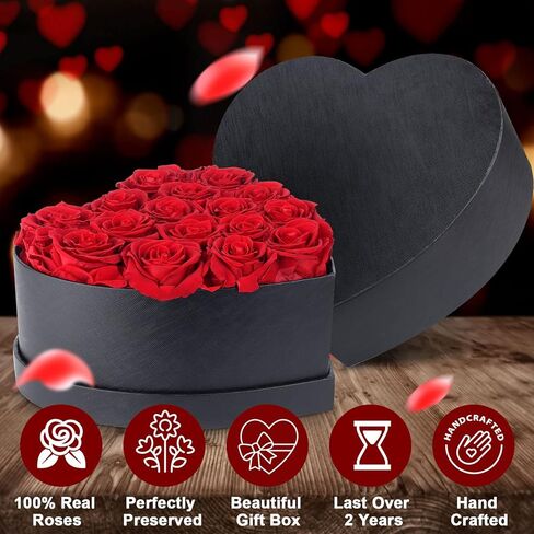 Preserved Rose Red Heart-Shaped in Kuwait
