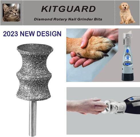قطع مطحنة أظافر الكلاب الماسية من KITGUARD لأداة دوارة - 1/8 بوصة من دريميل أداة تشذيب أظافر الكلاب - قطعة مطحنة أظافر الحيوانات الأليفة تعمل للعناية بأظافر الحيوانات (C) in Saudi Arabia