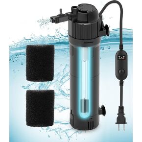 كولايف فلتر حوض السمك من فوماك مضخة فلتر يو-في مع مؤقت يحول الماء الاخضر الى شفاف، وضع مزدوج (تهوية/هطول المطر) لاحواض السمك 40-120 جالون، معدل تدفق واتجاه قابل للتعديل in Kuwait