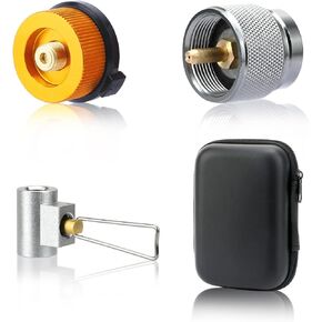 SAN LIKE Camping Stove Adapter 0.2lb Propane Adapter Small Tank Input and Lindal Valve EN417 Output Gas Adapter Converter Outdoor Cylinder LPG Canister Convert