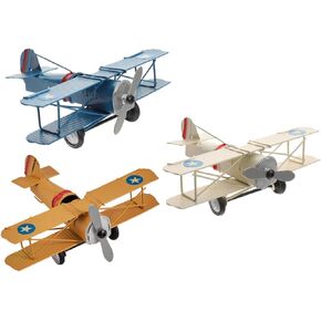 Hoement 6 pcs Airplane Model Ornament tablescape Decor adilt Toys Retro Decor Mini Aircraft Model Airplane Kids Toy Airplane tin Toy Model Planes Iron Plane Model Vintage Metal Plane Model