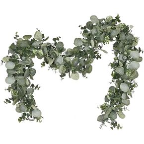 Dolicer 4 Packs 6FT Artificial Eucalyptus Garland, Faux Greenery Garland Hanging Fake Silver Dollar Eucalyptus Leaves Vines for Wedding Backdrop Arch Table Wall Party Home Decor