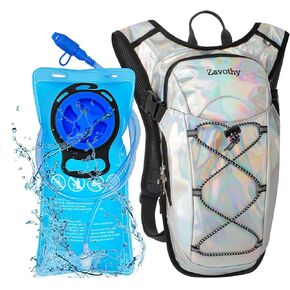 Reflective Hydration Backpack, Hydration Pack - Water Backpack with 2L Hydration Bladder, Essential for Festivals - Rave Hydration Pack for Hiking, Running, Cycling, and Festivals in Saudi Arabia