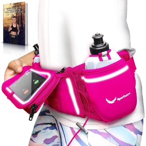 [Voted No.1 Hydration Belt] Winners' Running Fuel Belt - Includes Accessories: 2 BPA Free Water Bottles - Fits Any iPhone - w/Touchscreen Cover - No Bounce Fit and More!