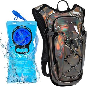 Reflective Hydration Backpack, Hydration Pack - Water Backpack with 2L Hydration Bladder, Essential for Festivals - Rave Hydration Pack for Hiking, Running, Cycling, and Festivals in Kuwait