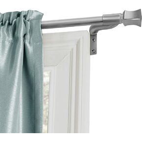 Zenna Home Easy Install Café Window Curtain Rod No Measuring Needed, 18"-48", with Decorative Cage Finials, Black, 48 inches