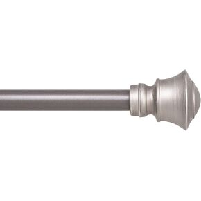 48-86 in. Petite Café Adjustable Urn End Curtain Rod, 1/2 in. Diameter, Pewter in Kuwait