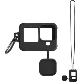 حافظة سيليكون kwmobile مع حزام متوافق مع حافظة GOPro HERO11 Black / HERO10 Black / HERO9 - كم واقي - أسود in Kuwait