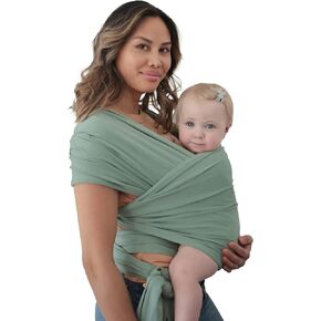 mushie Baby Wrap Carrier | 100% Organic Cotton | Infant Sling for Newborn and Babies 8-35 lbs (Beige Melange) in Kuwait