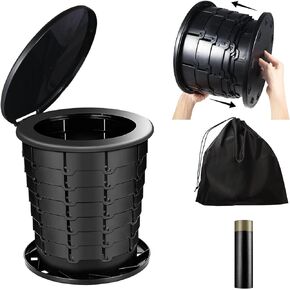 مرحاض محمول قابل للسحب من Moodooy، مرحاض قابل للطي بارتفاع قابل للتعديل مع غطاء، مرحاض محمول للسفر للأطفال البالغين، للسيارة/التخييم/المشي لمسافات طويلة/صيد الأسماك/الرحلات الطويلة/الشاطئ، ضروري للسفر في الهواء الطلق in Kuwait