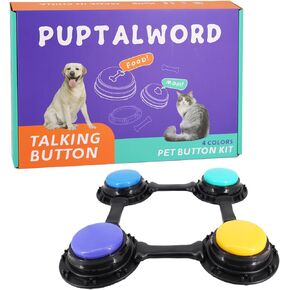 مجموعة ازرار للكلاب مكونة من 4 قطع من بابتالورد، حلقات متصلة وعظام للكلاب، ازرار للتواصل، تعليم كلبك التحدث مع ازرار اوامر الكلاب والقطط الخاصة بنا في 30 ثانية، ازرار تسجيل صوتي للكلب الناطق in Kuwait