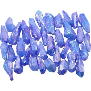 mookaitedecor 1 lb Bulk Irregular Shape Titanium Coated Natural Rock Quartz Crystal Points Raw Crystals for Reiki Healing and Decoration, Colorful in Kuwait