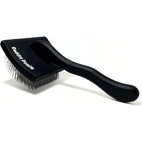 Daddle Doodle Dog Slicker Brush - Dog Grooming Brush Especially Designed for All Poodles and Doodle Mixes – Fluff, Style, Detangle, and Demat – Ergonomic Handle Design – Soft and Angled Brush Pins in Saudi Arabia