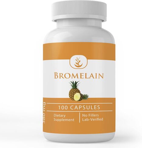 Pure Original Ingredients Bromelain, (100 Capsules) Always Pure, No Additives or Fillers, Lab Verified in Saudi Arabia