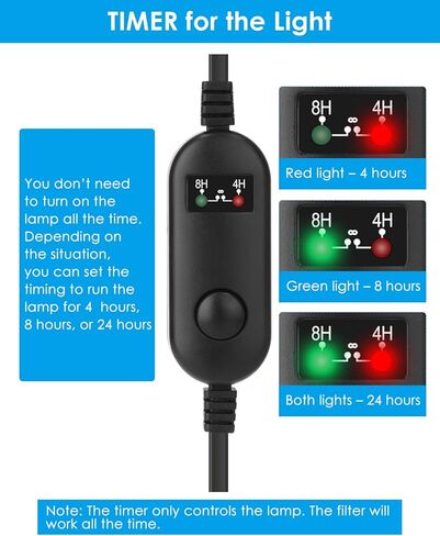 كولايف فلتر حوض السمك من فوماك مضخة فلتر يو-في مع مؤقت يحول الماء الاخضر الى شفاف، وضع مزدوج (تهوية/هطول المطر) لاحواض السمك 40-120 جالون، معدل تدفق واتجاه قابل للتعديل in Kuwait