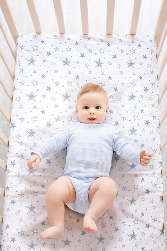 4 Pack Star and Moon Neutral Unisex Fitted Baby Sheets Set for Baby Boys or Girls (Crib Sheets) in Saudi Arabia