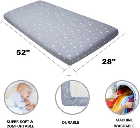 4 Pack Star and Moon Neutral Unisex Fitted Baby Sheets Set for Baby Boys or Girls (Crib Sheets) in Saudi Arabia