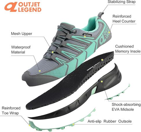 أحذية OL OUTJET LEGEND للمشي لمسافات طويلة للنساء أحذية رياضية خفيفة الوزن وجيدة التهوية مقاومة للماء وقابلة للتنفس in Kuwait