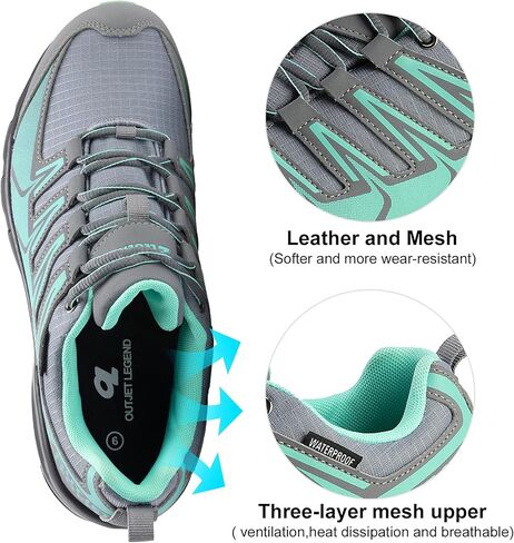 أحذية OL OUTJET LEGEND للمشي لمسافات طويلة للنساء أحذية رياضية خفيفة الوزن وجيدة التهوية مقاومة للماء وقابلة للتنفس in Kuwait