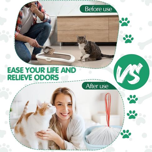 Jutom Large Cat Litter Box Liners, 120 Count, 45 x 18 Inch, Scratch Resistant, Convenient Drawstring, Easy to Use, Maintain House Clean in Saudi Arabia