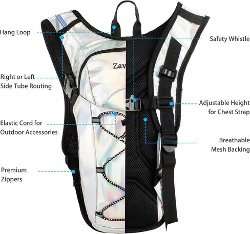 Reflective Hydration Backpack, Hydration Pack - Water Backpack with 2L Hydration Bladder, Essential for Festivals - Rave Hydration Pack for Hiking, Running, Cycling, and Festivals in Saudi Arabia
