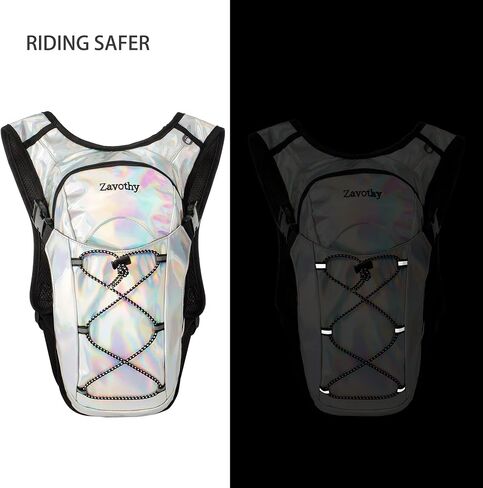 Reflective Hydration Backpack, Hydration Pack - Water Backpack with 2L Hydration Bladder, Essential for Festivals - Rave Hydration Pack for Hiking, Running, Cycling, and Festivals in Saudi Arabia