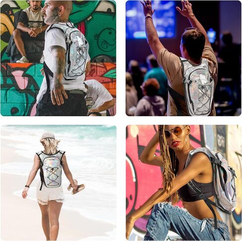 Reflective Hydration Backpack, Hydration Pack - Water Backpack with 2L Hydration Bladder, Essential for Festivals - Rave Hydration Pack for Hiking, Running, Cycling, and Festivals in Saudi Arabia