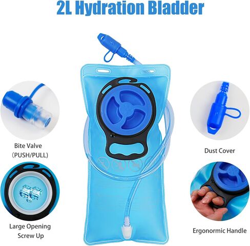 Reflective Hydration Backpack, Hydration Pack - Water Backpack with 2L Hydration Bladder, Essential for Festivals - Rave Hydration Pack for Hiking, Running, Cycling, and Festivals in Saudi Arabia