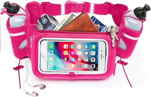 [Voted No.1 Hydration Belt] Winners' Running Fuel Belt - Includes Accessories: 2 BPA Free Water Bottles - Fits Any iPhone - w/Touchscreen Cover - No Bounce Fit and More! in Saudi Arabia