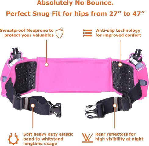 [Voted No.1 Hydration Belt] Winners' Running Fuel Belt - Includes Accessories: 2 BPA Free Water Bottles - Fits Any iPhone - w/Touchscreen Cover - No Bounce Fit and More! in Saudi Arabia
