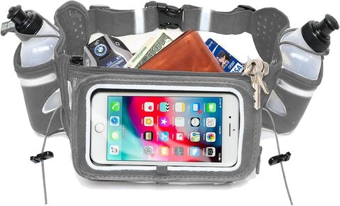 [Voted No.1 Hydration Belt] Winners' Running Fuel Belt - Includes Accessories: 2 BPA Free Water Bottles - Fits Any iPhone - w/Touchscreen Cover - No Bounce Fit and More! in Saudi Arabia