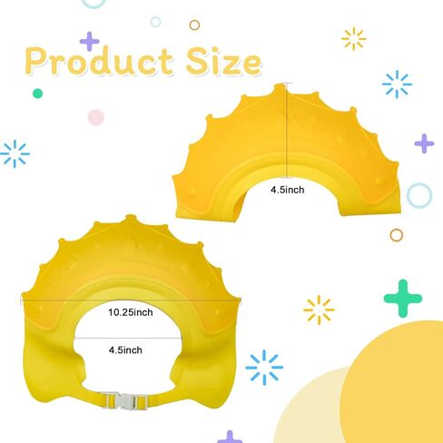 قطعتان من قبعة استحمام الطفل على شكل تاج، قبعة استحمام قابلة للتعديل لغسل شعر الطفل، درع حمام، قبعة للعيون والأذنين، حماية للرأس، قبعة شامبو للاستحمام مقاومة للماء، قبعة استحمام من السيليكون الناعم للأطفال الصغار باللون الأزرق + الأصفر in Kuwait