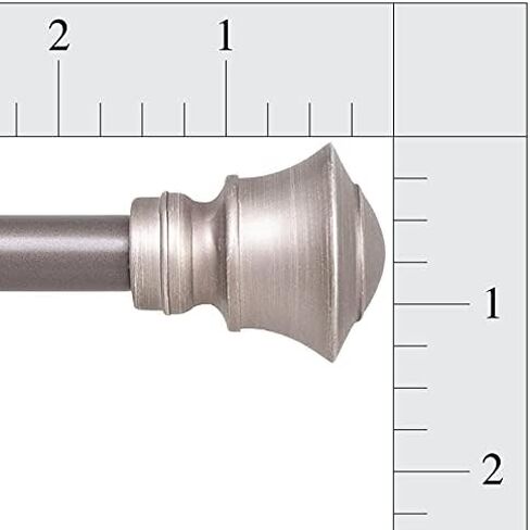 48-86 in. Petite Café Adjustable Urn End Curtain Rod, 1/2 in. Diameter, Pewter in Kuwait