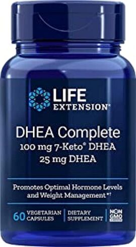 Life Extension DHEA Complete، 100 مجم 7-كيتو DHEA، 25 مجم DHEA، 60 كبسولة in Kuwait