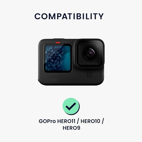 حافظة سيليكون kwmobile مع حزام متوافق مع حافظة GOPro HERO11 Black / HERO10 Black / HERO9 - كم واقي - أسود in Kuwait