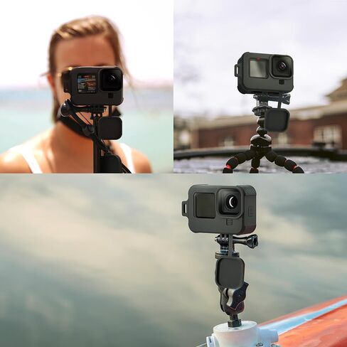 حافظة سيليكون kwmobile مع حزام متوافق مع حافظة GOPro HERO11 Black / HERO10 Black / HERO9 - كم واقي - أسود in Kuwait