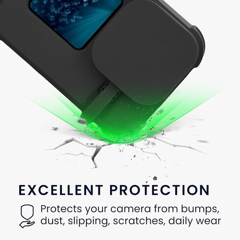 حافظة سيليكون kwmobile مع حزام متوافق مع حافظة GOPro HERO11 Black / HERO10 Black / HERO9 - كم واقي - أسود in Kuwait