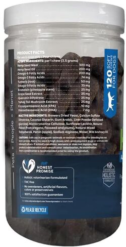 Only Natural Pet Allergy, Skin & Coat Hemp Soft Chews - Allergy Immune Bites for Dogs, Omega 3 Supplement, Hemp Oil - Calming Treats for Itchy Skin Relief, Hot Spot - (120 Count) in Saudi Arabia
