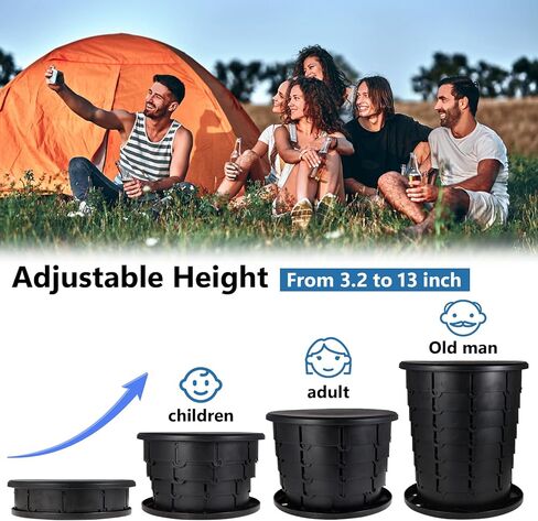 مرحاض محمول قابل للسحب من Moodooy، مرحاض قابل للطي بارتفاع قابل للتعديل مع غطاء، مرحاض محمول للسفر للأطفال البالغين، للسيارة/التخييم/المشي لمسافات طويلة/صيد الأسماك/الرحلات الطويلة/الشاطئ، ضروري للسفر في الهواء الطلق in Kuwait