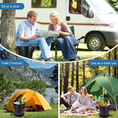 مرحاض محمول قابل للسحب من Moodooy، مرحاض قابل للطي بارتفاع قابل للتعديل مع غطاء، مرحاض محمول للسفر للأطفال البالغين، للسيارة/التخييم/المشي لمسافات طويلة/صيد الأسماك/الرحلات الطويلة/الشاطئ، ضروري للسفر في الهواء الطلق in Kuwait