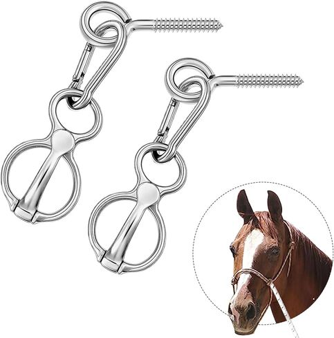حلقة ربط الخيل من اتش اس اس زد اكس اف ار، معدات تدريب الخيل مع مسمار عين من الستانلس ستيل، حلقة ربط متينة من الستانلس ستيل للخيول تمنع الخيول من الانسحاب للخلف من قطعتين in Kuwait