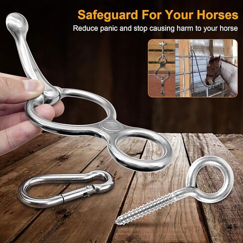 حلقة ربط الخيل من اتش اس اس زد اكس اف ار، معدات تدريب الخيل مع مسمار عين من الستانلس ستيل، حلقة ربط متينة من الستانلس ستيل للخيول تمنع الخيول من الانسحاب للخلف من قطعتين in Kuwait