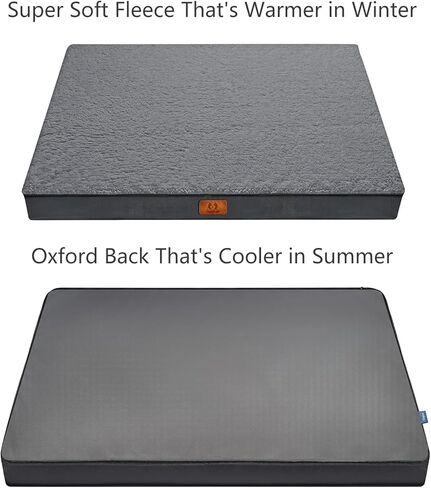 CozyLux Dog Beds for Large Dogs - Large Dog Bed for 75lbs, Egg-Crate Foam Cat Bed Mat, Removable Washable Cover, Dark Grey 36 X 27 X 3 inch in Kuwait