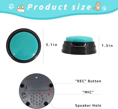 مجموعة ازرار للكلاب مكونة من 4 قطع من بابتالورد، حلقات متصلة وعظام للكلاب، ازرار للتواصل، تعليم كلبك التحدث مع ازرار اوامر الكلاب والقطط الخاصة بنا في 30 ثانية، ازرار تسجيل صوتي للكلب الناطق in Kuwait