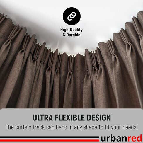 مسار ستارة سقف مرنة قابلة للانحناء من UrbanRed - RV، 5 أمتار (16.4 قدمًا)، حامل سقف لسكة الستارة مع نظام ستارة المسار، مقسم الغرفة in Kuwait