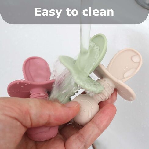 ملاعق سيليكون للتغذية الذاتية للأطفال بعمر 3 أشهر فما فوق - أواني للأطفال الرضع - مستلزمات تغذية الفطام للأطفال في المرحلة الأولى - مجموعة من 3 قطع (نمط قوس قزح) in Kuwait