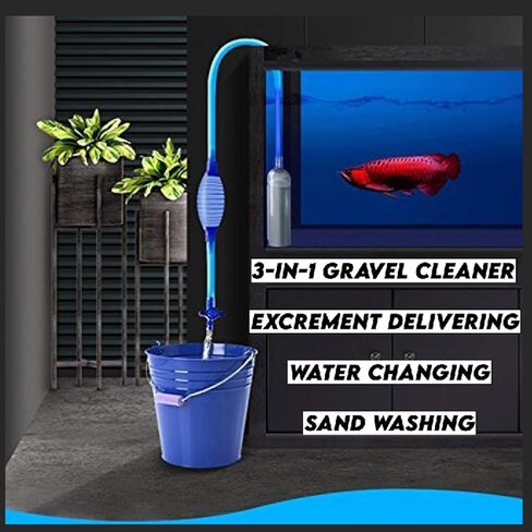 LL Products Gravel Vacuum for Aquarium - Fish Tank Gravel Vacuum Cleaner- Aquarium Siphon - 8 FT Long with Minnow Net in Kuwait